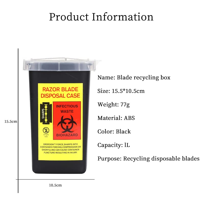 [Australia - AusPower] - 2 Pack Sharps Container Blade Disposal Containers Tattoo Syringe Needle Trash Can Case Barber Razor Storage Dispenser Biohazard Infectious Waste Case for Home Professional Use (2PCS) 2PCS 