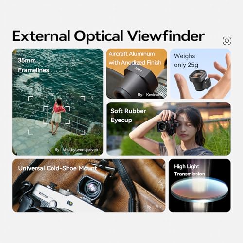 TTARTISAN 35mm Viewfinder, Cold-Shoe Mount External Magnetic Optical View Finder