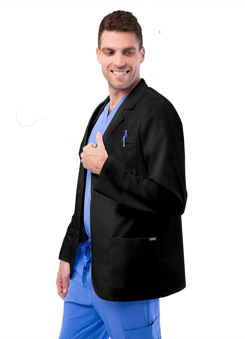Adar Universal Unisex Lab Coats - Classic 31" Consultation Lab Coat Large Black