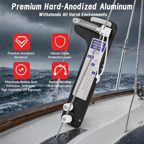 xiaomatoiu PT-2 hands-free sailboat rigging tension gauge for 3/16, 7/32, and 1/4-inch wire ropes