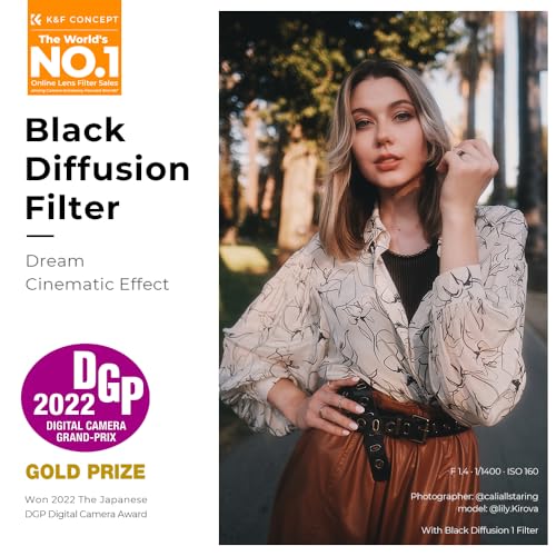 K&F CONCEPT 62mm Black Diffusion 1/2 Filter Mist Cinematic Effect Filter