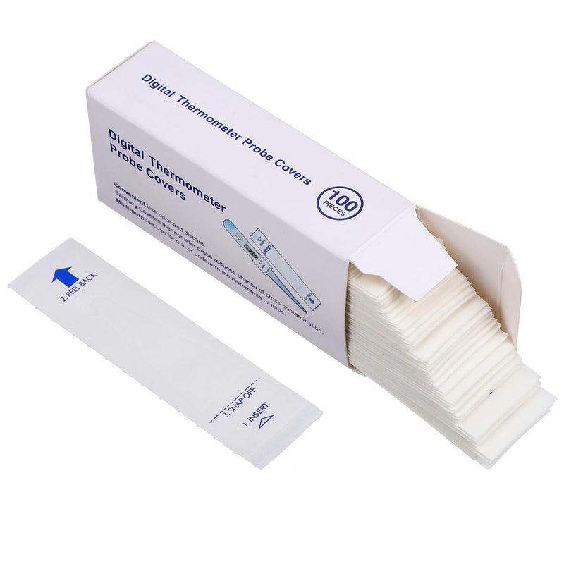 [Australia - AusPower] - Healifty 200Pcs Thermometer Covers for Digital Thermometers, Disposable Probe Covers, Oral Thermometer Sleeves for Oral Ear Recta Thermometer 