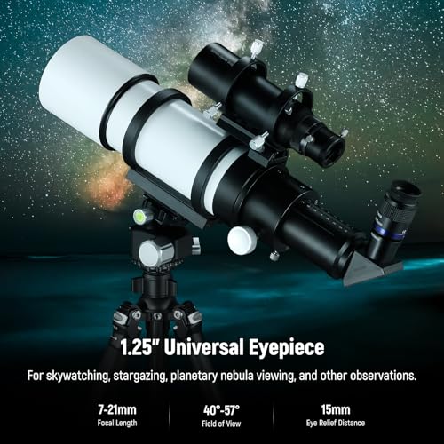 NEEWER Zoom Telescope Eyepiece with 7-21mm Focal Length Range, 40°-57° Field of View, 15mm Eye Relief, 5 Elements in 3 Groups for Astronomic Telescopes with 1.25 Inch Barrel, LS-T22