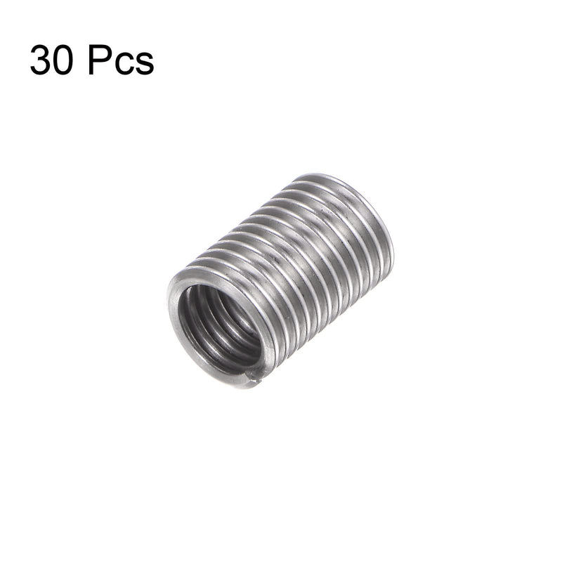 [Australia - AusPower] - 30pcs Wire Threaded Inserts 10#-24 UNC 3D 14.4mm 304 Stainless Steel Helical Coiled Wire Thread Sleeve 