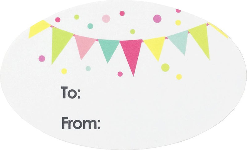 Happy Birthday Gift Tag Stickers for Presents 4 Different Designs 1.5 x 2.5 Inch 100 Adhesive Labels On A Roll