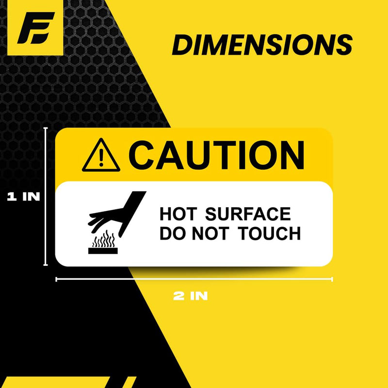 Caution - Hot Surface Stickers (Small) | Heavy-Duty Signs for Machinery & Equipment | Weatherproof, Ultra Durable Safety Labels – USA Made (2x1 Inch), 20-Pack 20 Pack