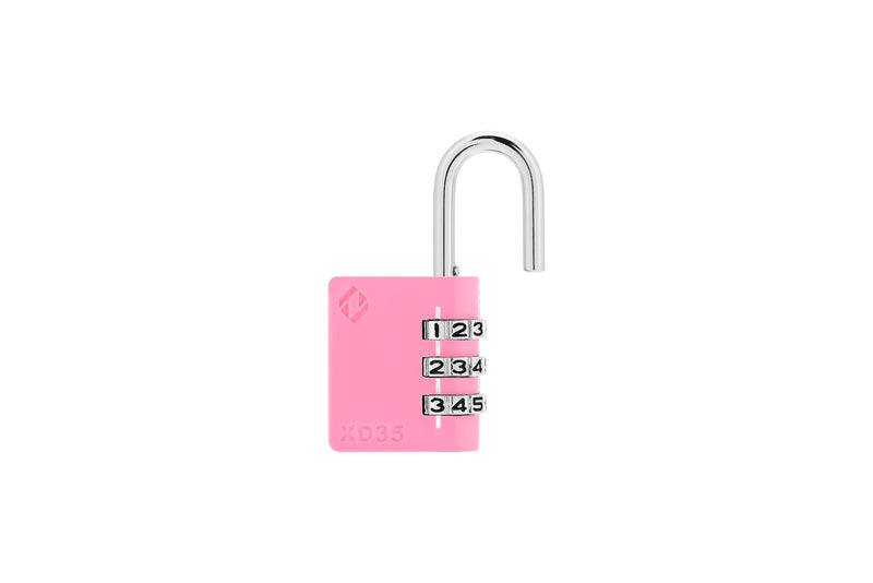 [Australia - AusPower] - Combination Lock, 3-Digit Padlock for School Gym Sports LockerLock, Fence, Toolbox, Case, Hasp Storage (1-Pack, Pink) 1P 1P, Pink 