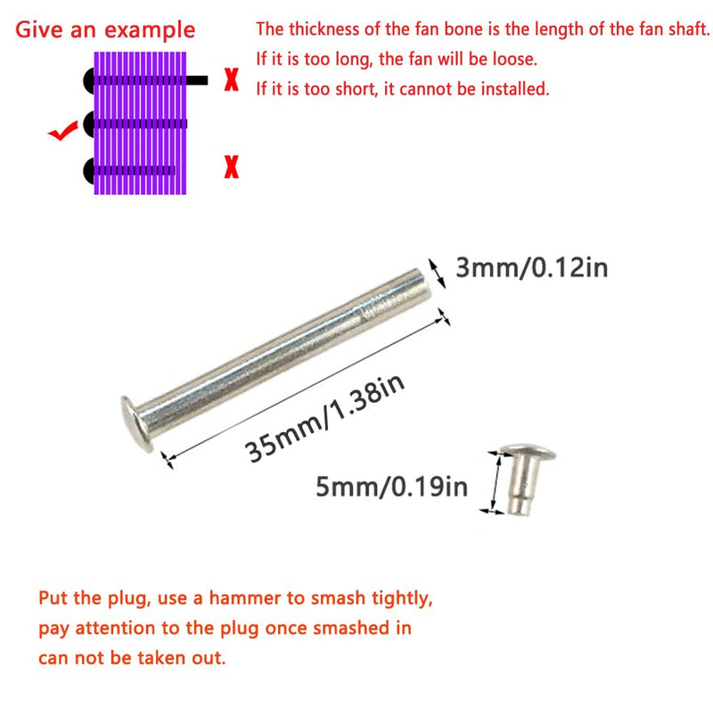 [Australia - AusPower] - 8 Pack Folding Fan Axle Rivet Nail Nut Repair Kit 35mm / 1.38in Handheld Fans Central Rotating Shaft Replacement Fastener for DIY Handmade Bamboo Paper Flower Foldable Hand Fan Accessories 35mm/1.38in 
