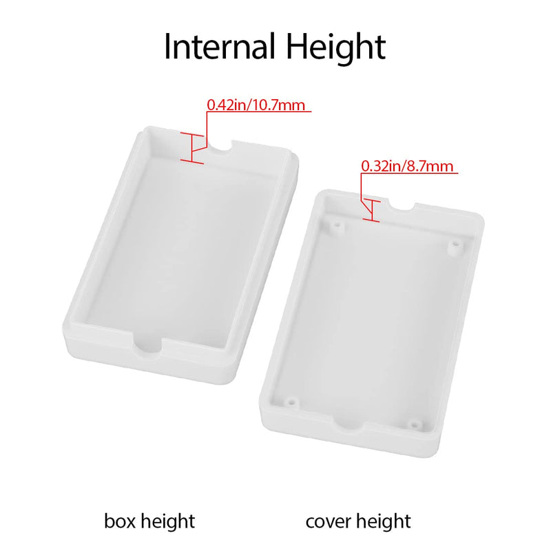 [Australia - AusPower] - LeMotech Project Box 5 Pieces ABS Plastic Electrical Project Case Small Junction Box for Electronics White 2.36 x 1.42 x 0.67 inch (60 x 36 x 17 mm) 2.36"x 1.42"x 0.67" 