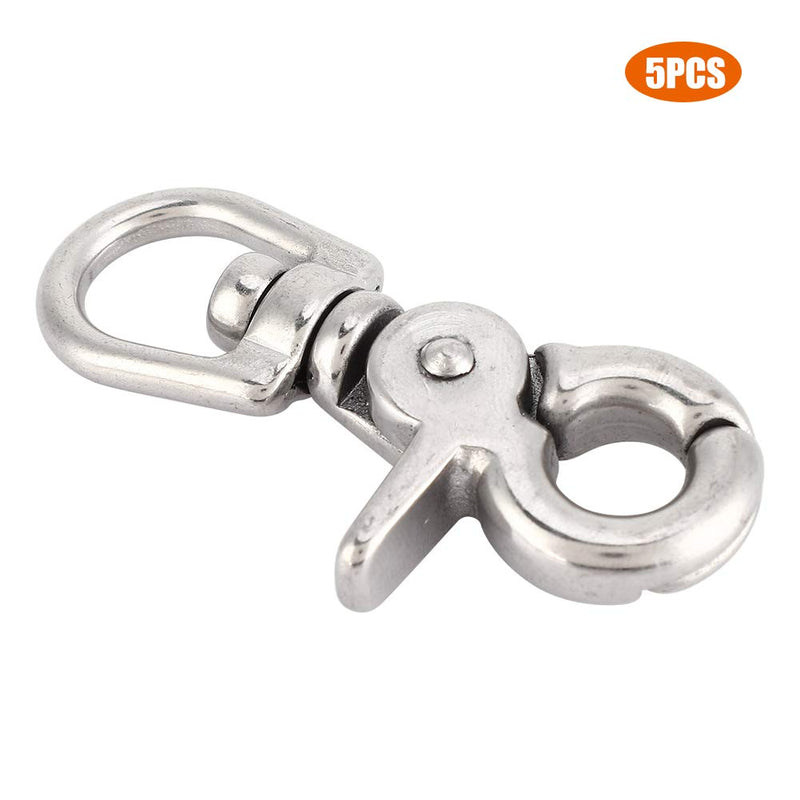 [Australia - AusPower] - Marine Snap Hook, Stainless Steel Trigger Snaps Hooks Swivel Lobster Scissor Clasps Buckles Boating Eye Spring Diving Claw Clips Houseboat Pet Dog Leashes Purse Straps Belting Flag Pole Cages 5pcs 