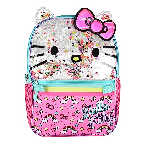 AI ACCESSORY INNOVATIONS Sanrio Hello Kitty Glitter 2 Piece School Travel Backpack Set For Girls With Detachable Insulated Lunch Box 16"