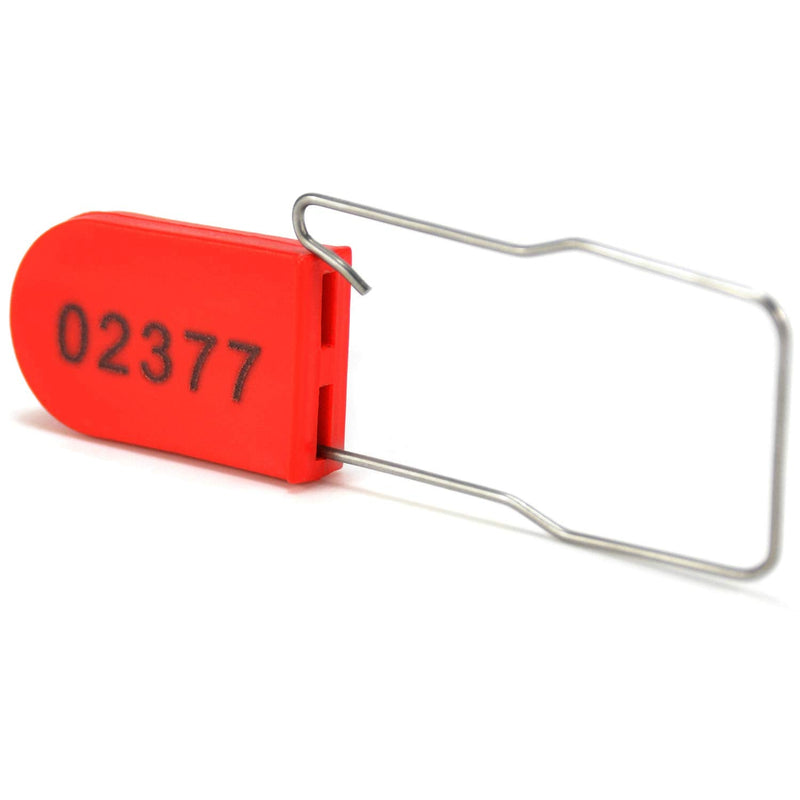 [Australia - AusPower] - 20pcs Security Metal Wire Padlocks, Plastic Security Seals Disposable Anti-Tamper Tag Locks with Numbered Anti Tamper Tag Hasps (Red, 20pcs) Red 