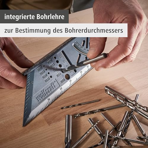 Wolfcraft 5208000 3D Mitre Square | For machining three-dimensional workpieces, stops for 45° and 90° angles, made in Europe - 5208000 3D Mitre Angle