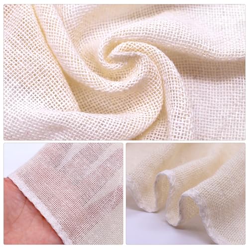 Pack of 8 Straining Cloths 60 x 60 cm Cheesecloth Beige Cheesecloth Straining Cloth Muslin Cloth Kitchen Straining Cloths Washable Cheese Cloth Filter Cloth for Juice Cheese Tea Nut Milk Soup