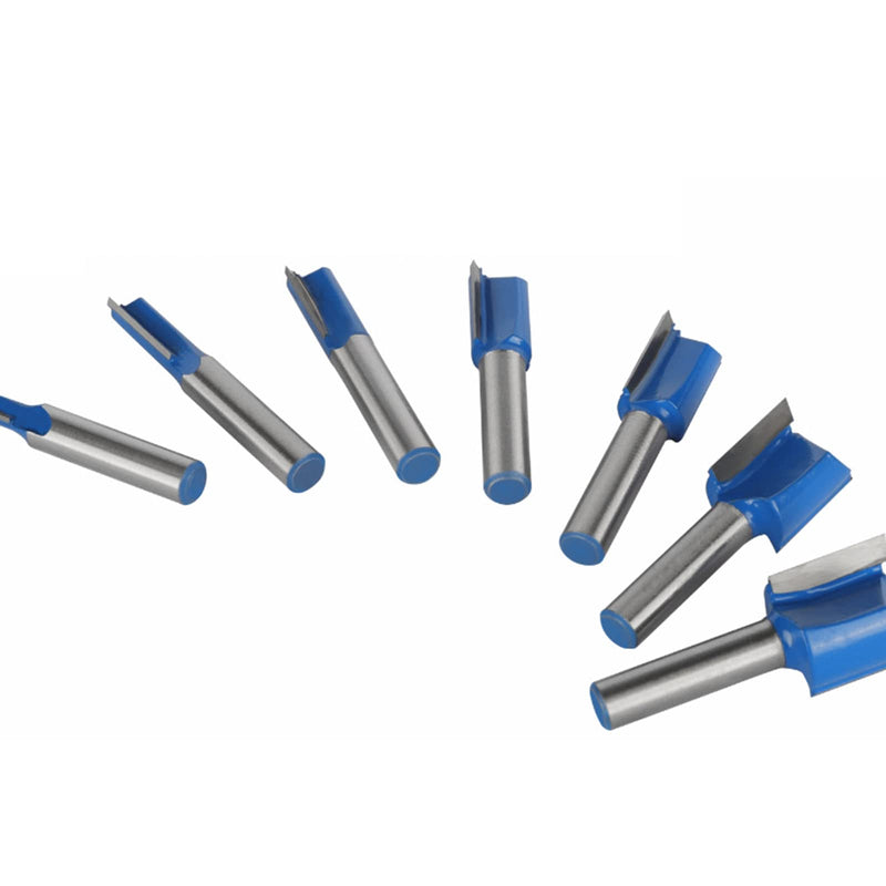 [Australia - AusPower] - BIGP 8 Pieces 8 mm Shank Groove Cutter, 5 mm 6 mm 8 mm 10 mm 12 mm 14 mm 18 mm 20 mm Straight Milling Cutter Bits for Woodworking, Groove Chisel Bits 