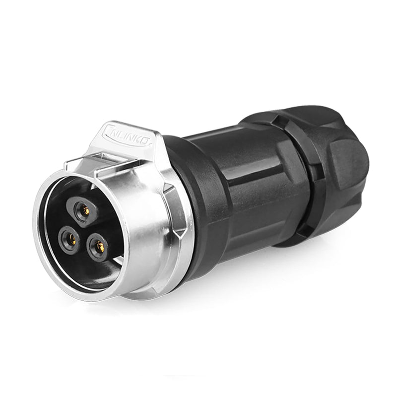 [Australia - AusPower] - CNLINKO LP-16 3 PIN Industrial Waterproof Connector, IP68 Circular Connector, PBT Plastic Shell Quick Plug Aviation Connector M16 Male Plug and Female Plug (3 Pin） 