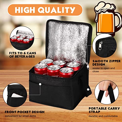 Nuogo 15 Pack Insulated Lunch Bags Bulk, Black, Basic Style
