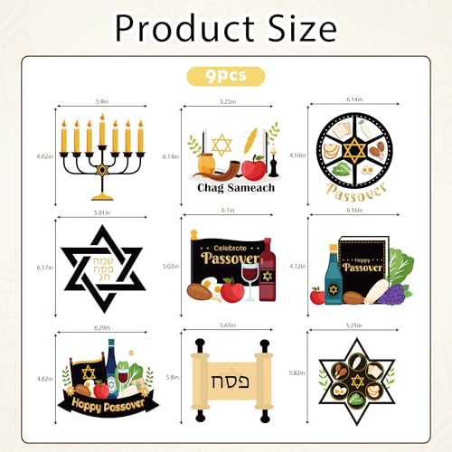9Pcs Happy Passover Honeycomb Centerpieces Table Decorations Passover Party Table Decorations Jewish New Year Festival David Holiday Theme Party Table Supplies