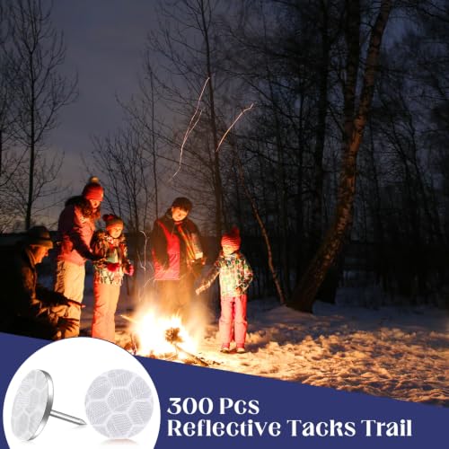 Fullhawl 300-piece silver reflective tacks for trail marking, shown in a compact assortment calexa