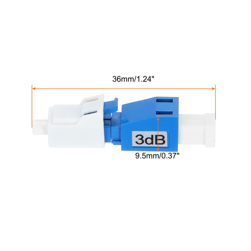 QUARKZMAN 3dB LC Fiber Optic Damper, LC/UPC SM Single Mode Fixed Fiber Optic Damper Male to Female for Fibre Optic Transfer Pack of 1 3 dB