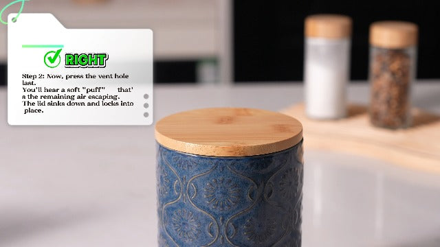 TEATALK Ceramic Canister with Airtight Lid, Cookie & Coffee Canister for Countertop, Food Storage Jar for Sugar, Tea, Matcha, Candy, Coffee Bean Container, Dark Blue, 7.7"+5.7" Set2-Dark Blue
