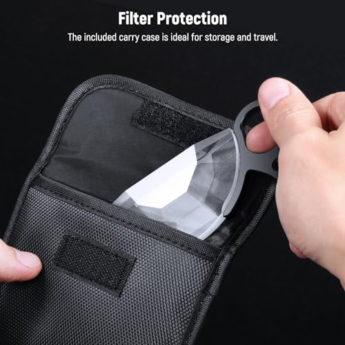 NEEWER 79mm Handheld Half Moon Kaleidoscope Prism Lens Filter with Hand Grip, 1/4" Threaded Hole for Small Tripod Magic Arm, K9 Optical Crystal Semicircular Glass Effect Filter Half Domed Kaleidoscope Prism Filter