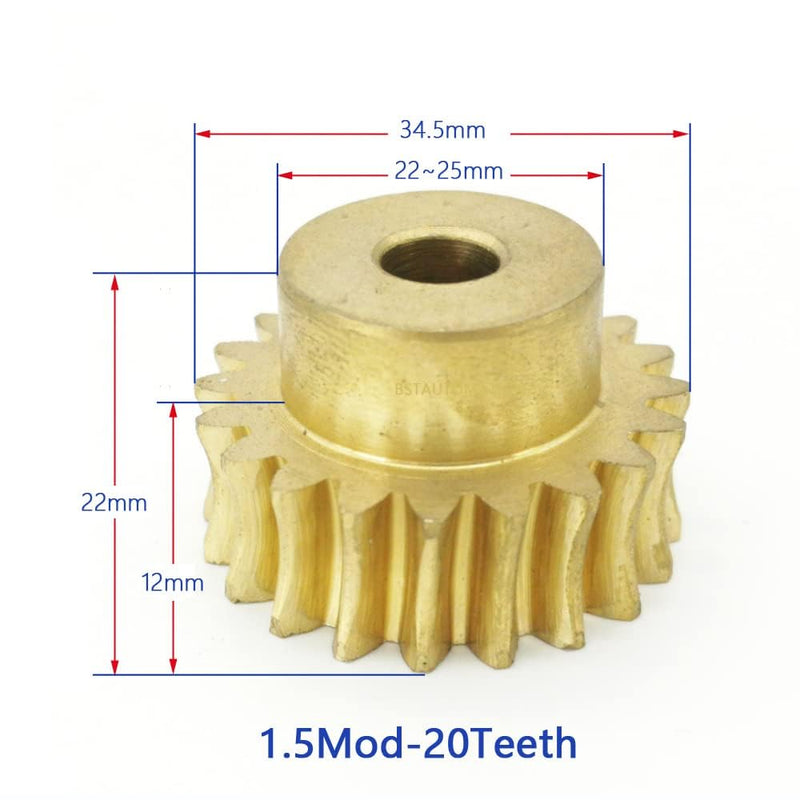[Australia - AusPower] - Worm Gear Set 1.5M-20T 20:1 Ratio 1.5 Mod Carbon Steel Rod Shaft 20Teeth Brass Gear Wheel Reduce Transmission Part (Gear-8mm, Rod-8mm Bore) Gear-8mm 
