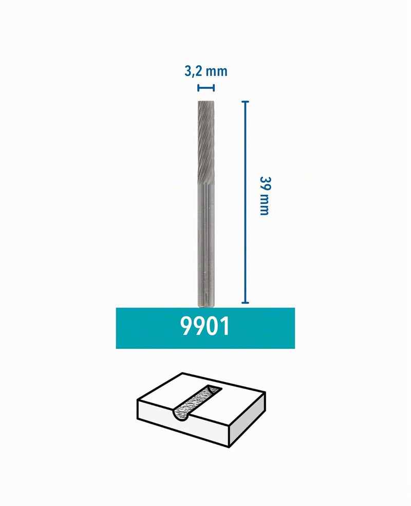 Dremel 3.2 mm Tungsten Carbide Cutter Square Tip 1 - Pack 3.2 mm cylinder