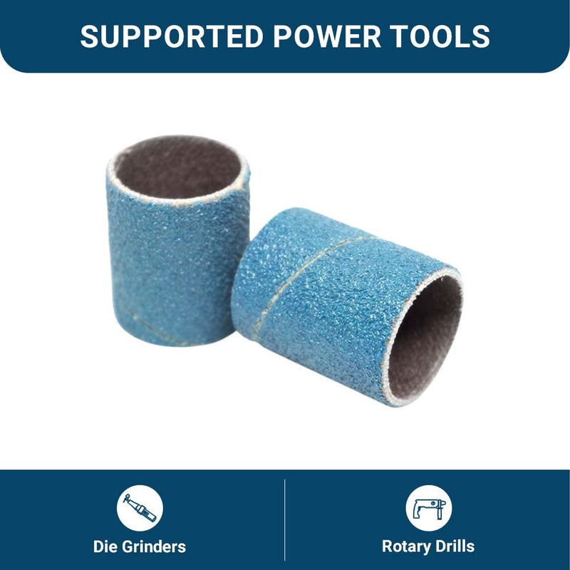 [Australia - AusPower] - Benchmark Abrasives 3/4” x 1” Zirconia Abrasive Spiral Band Sleeves for Deburring Sanding Blending Polishing on Ferrous Metals, Copper, Wood, Plastic, Fiberglass (10 Pack) - 36 Grit 