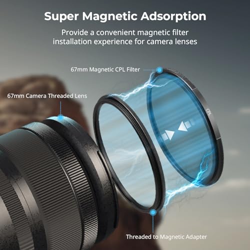 SmallRig 67mm Magnetic CPL Filter with Threaded Ring - 4582 CPL+Threaded Ring