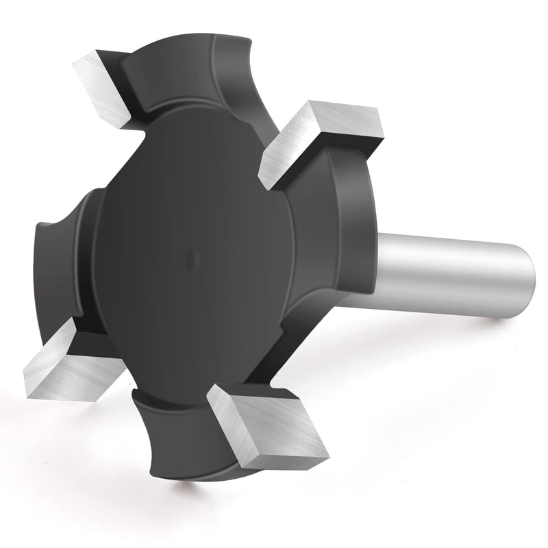 [Australia - AusPower] - CNC Spoilboard Surfacing Router Bit 1/4 Inch Shank, Extra Large 1-1/2 Inch Cutting Diameter, Slab Flattening Router Bit Planing Bit Wood Planing Bit Dado Planer Bit(Carbide-4 Wings) 