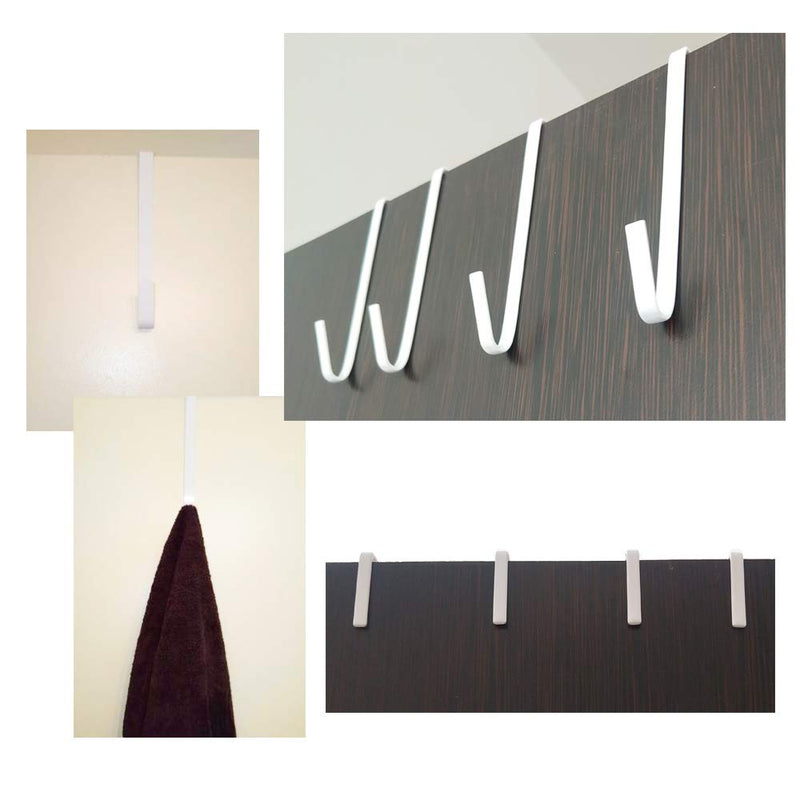 [Australia - AusPower] - OJYUDD 12 Pack White Smart Over The Door Hook,2 Side Metal Z Hooks,S Hooks for Hanging Coats,Bags,Towels for Bathroom,Kitchen,Office 