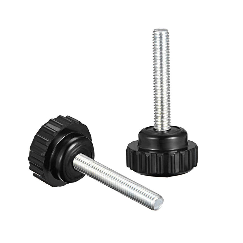 [Australia - AusPower] - uxcell M5 x 30mm Metric Male Thread Knurled Clamping Knobs Grip Thumb Screw on Type Hand Clamping Handle Bolt with Plastic Knobs Black 5 Pcs M5 x 30 