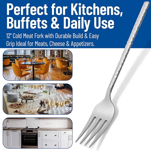 Carlisle FoodService Products 60202 Hammered Stainless Steel Cold Meat Fork, 12 1