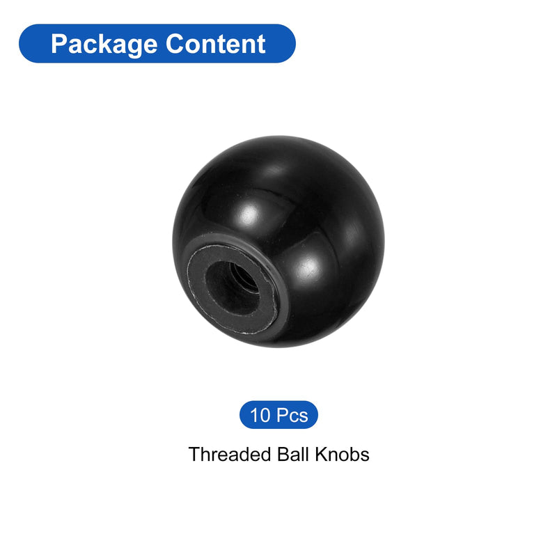 [Australia - AusPower] - uxcell 10Pcs Threaded Ball Knobs, M5 Female Thread Phenolic Thermoset Ball Knob 20mm Dia Round Operation Ball Handles for Machine Lever Handle, Black M5x20mm 
