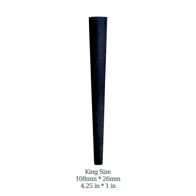 UBUNG Pack of 200 Large Size Black Conical Pre-Twisted Sleeves, King Size 108 mm Tapered Paper Sleeves, Includes 1 Funnel Loader and 1 Putter for Packaging 200 Black Cones