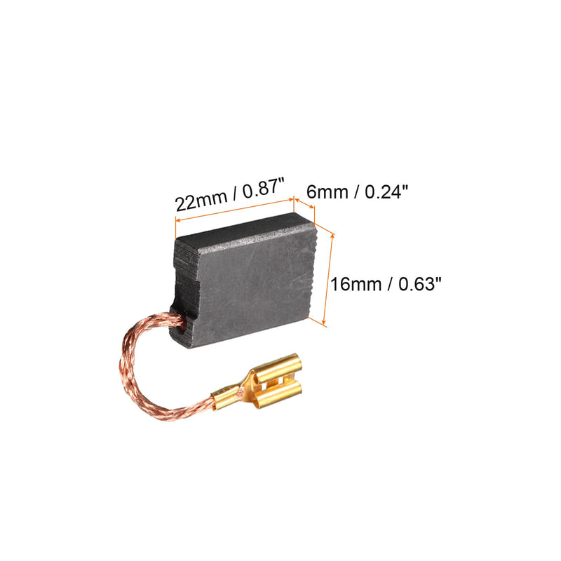 Pack of 2 Carbon Brushes [For Power Motor] - 22mm x 16mm x 6mm/Black Golden Tone | für Power Motor