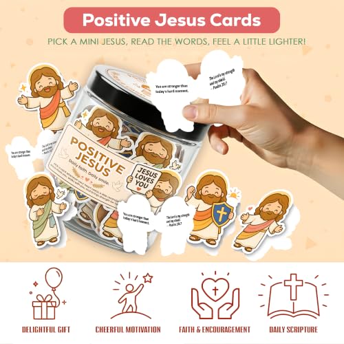 Positive Jesus Jar 60 Bible Verse Cards, Christian Gift for Teens Positive Jesus