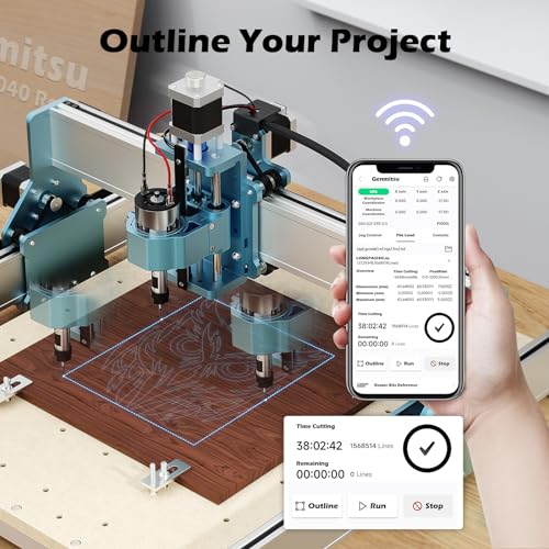 Genmitsu GGW-UART Wireless Wi-Fi Module Kit, App G-code Sending, Remote Control and Monitor CNC Offline Controller for 3018-PRO,3020-PRO Ultra, 3030 Pro Max, 4040PRO,4040-PRO MAX for Other Series