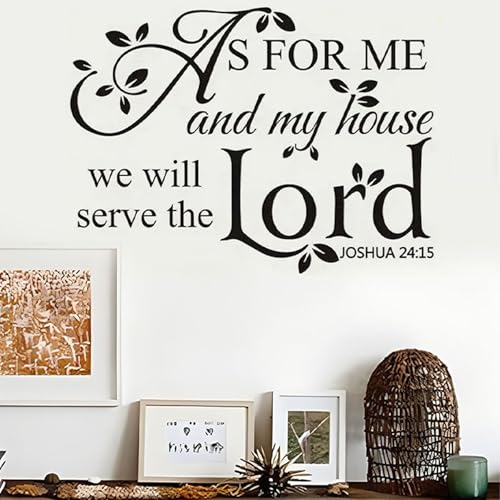Wasise Christian Wall Art - Bible Verse Stickers, Christian Decor Bible Verse Wall Art with Leaf Design, Home Sweet Home Decor, Removable Vinyl Wall Decals for Bedroom Living Room Religious Decoration C