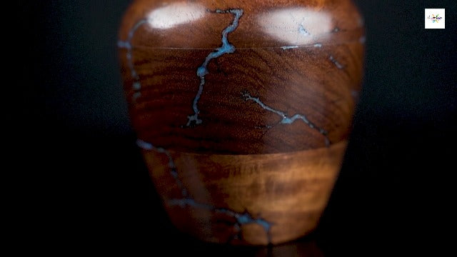 Rosewood Resin Urn for Human Ashes – Handcrafted 15 cu in Wooden Memorial Box – Green Epoxy Resin Inlay – Premium Decorative Cremation Keepsake Urn for Adults or Pets X-Small 15 Cu\In