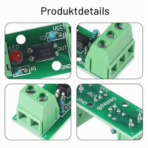 Pack of 4 1 Channel Optocoupler PC817 1 Channel Insulation Board Voltage Converter Adapter Module 3.6-30V Driver Photoelectric Insulated Module (1CH Optocoupler)