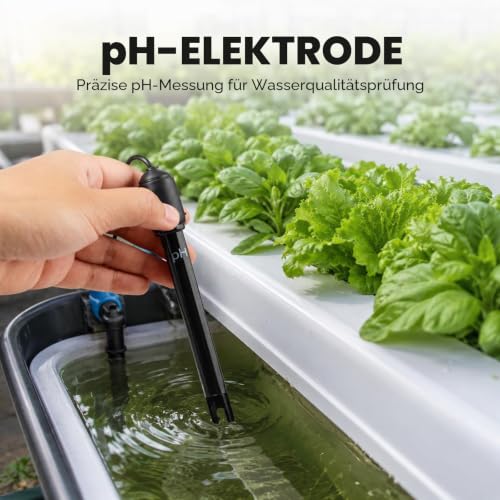 Long Body pH Electrode with BNC Socket Probe 300 cm Cable 0-14pH for pH Meter, pH Regulator pH Device Economical Sensor Long tube