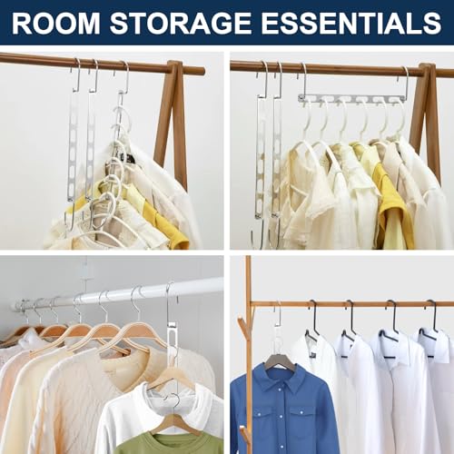 12 Pieces Space Saving Metal Collapsible Hangers for Heavy Clothes, Closet Space Savers Metal Hanger Organizer for Dorm, Room Essentials Storage 12PCS