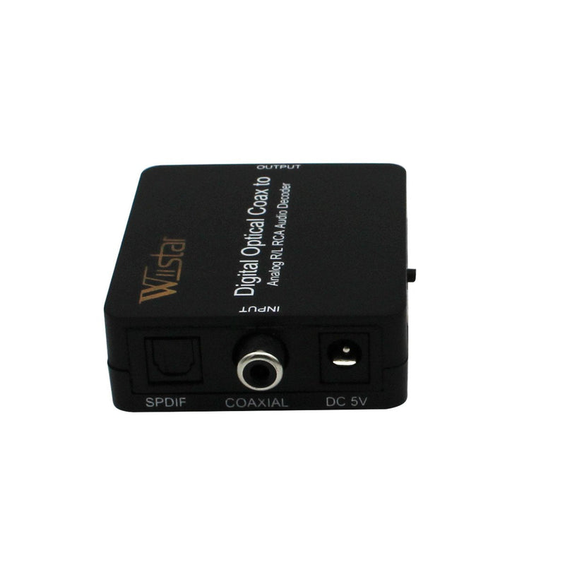 [Australia - AusPower] - Fiber Optical Decoder Support AC3/DTS/Toslink Coaxial Digital to Analog Audio L/R Decoder 3.5mm Earphone 