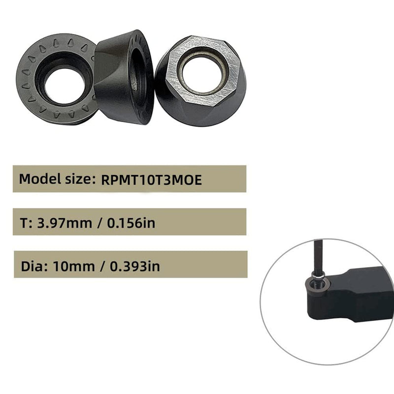 [Australia - AusPower] - SRDPN2020K10 (20mm*125mm) + RPMT10T3 45° Lathe Turning Holders Lathe Turning & Profiling Tool Holder for Round Carbide Inserts RPMT10 RPMT08 (SRDPN2020K10 + R5 inserts) SRDPN2020K10+R5 