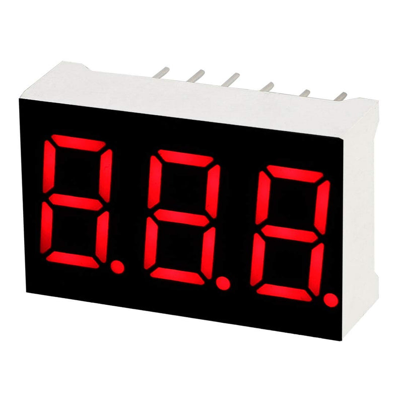 [Australia - AusPower] - uxcell Common Cathode 11 Pin 3 Bit 7 Segment Display 0.89 x 0.55 x 0.28 Inch 0.35" Red LED Display Digital Tube 5pcs 