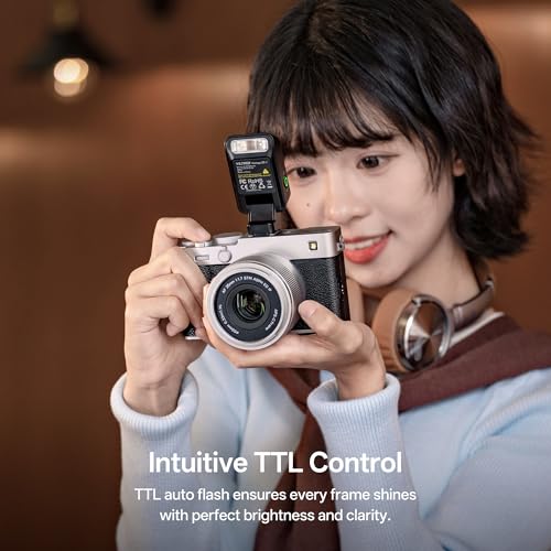 VILTROX Vintage Z2-S Mini Flash Speedlite, GN6 Powerful 6500k TTL On-Camera Flash Light with 5 Power Levels, 700 Full-Power, 10Ws Output, 2s Recycle, Mini Camera Flash Compatible with Sony Cameras