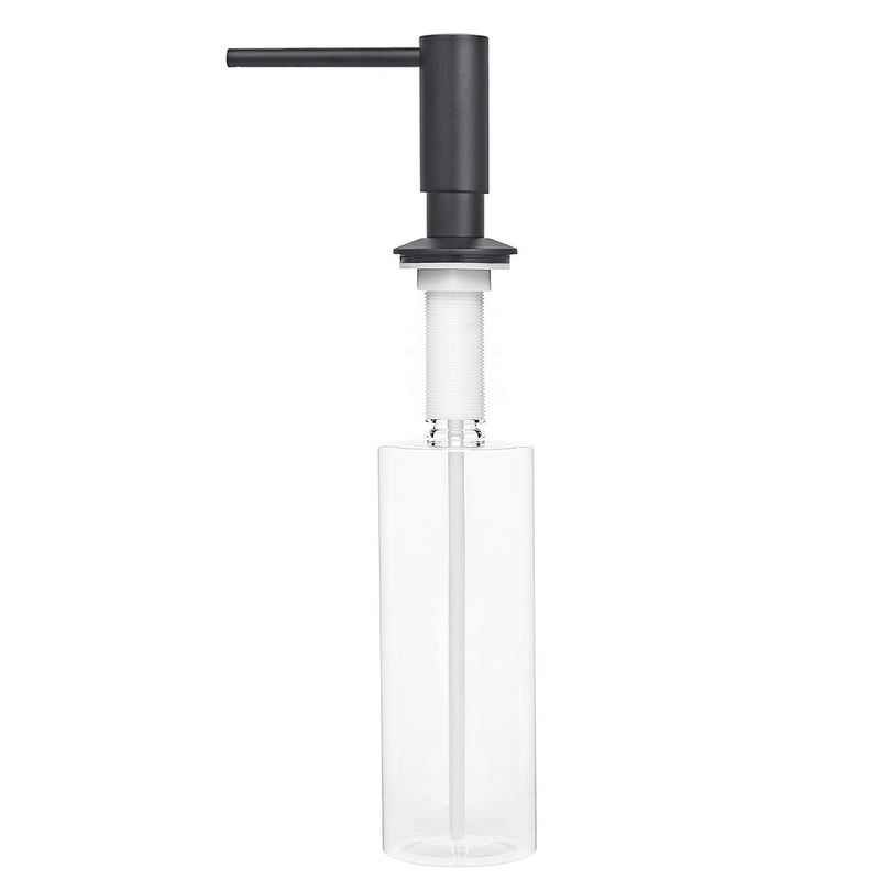 Samodra Sink Soap Dispenser, Metal Pump Head Liquid Lotion Countertop Kitchen Bathroom Soap Dispenser with 17 OZ PET Bottle (Black Matte) Black Matte