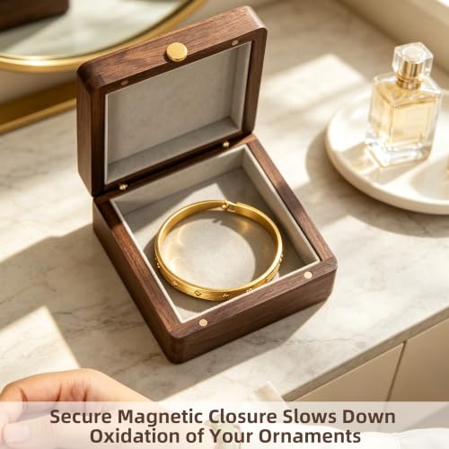Wooden Jewelry Box,Small Wooden Box with Velvet Lining (Horse Design 1) Horse Design 1